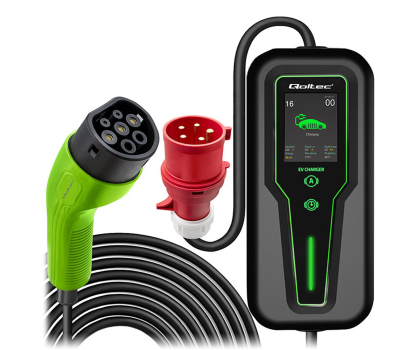 Ładowarka mobilna do EV i PHEV Qoltec Mobilna ładowarka EV z regulacją 2w1 Typ2 (7kW, 230V, 5m)